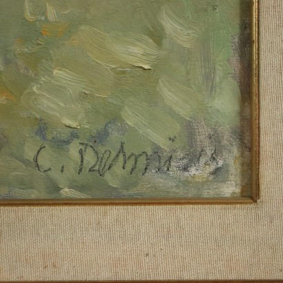 arte, arte italiana, pittura novecento italiana,Cristoforo De Amicis,Mattino d'agosto gli alberi,Cristoforo De Amicis