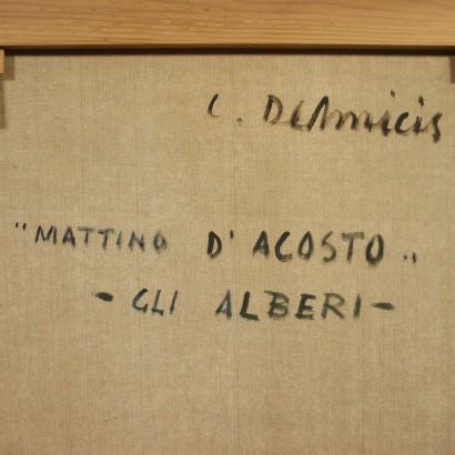 arte, arte italiana, pittura novecento italiana,Cristoforo De Amicis,Mattino d'agosto gli alberi,Cristoforo De Amicis
