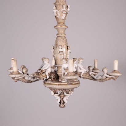 antiquariato, lampadario, antiquariato lampadari, lampadario antico, lampadario antico italiano, lampadario di antiquariato, lampadario neoclassico, lampadario del 800,Lampadario in Ceramica Smaltata