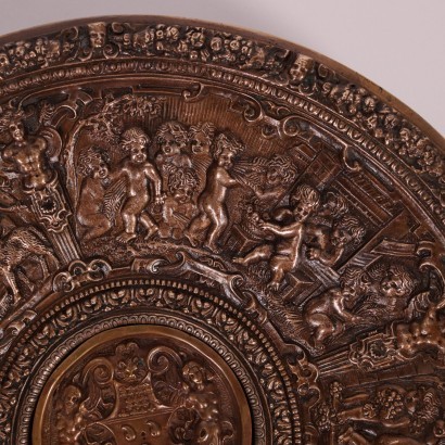antiguo, bronce, bronces antiguos, bronce antiguo, bronce italiano antiguo, bronce antiguo, bronce neoclásico, bronce del siglo XIX, placa con jarra de bronce