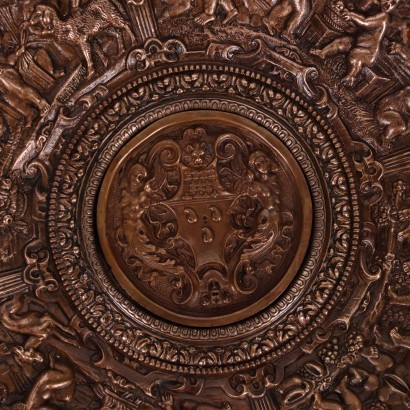 antiguo, bronce, bronces antiguos, bronce antiguo, bronce italiano antiguo, bronce antiguo, bronce neoclásico, bronce del siglo XIX, placa con jarra de bronce