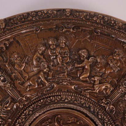 antiguo, bronce, bronces antiguos, bronce antiguo, bronce italiano antiguo, bronce antiguo, bronce neoclásico, bronce del siglo XIX, placa con jarra de bronce