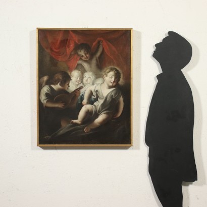 art, art italien, peinture italienne ancienne, Enfant Jésus endormi avec des anges