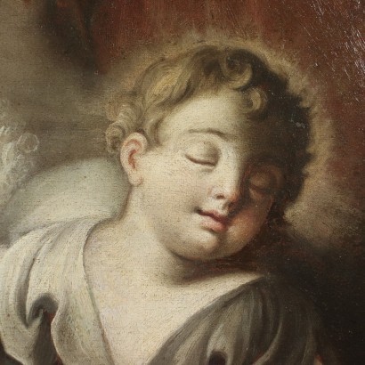 art, art italien, peinture italienne ancienne, Enfant Jésus endormi avec des anges