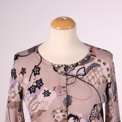 maliparmi, cardigan, maliparmi knitwear, wool cardigan, secondhand, made in italy, Maliparmi patterned cardigan