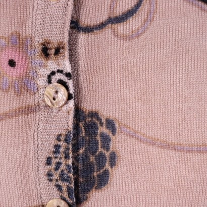 maliparmi, cardigan, maliparmi knitwear, wool cardigan, secondhand, made in italy, Maliparmi patterned cardigan