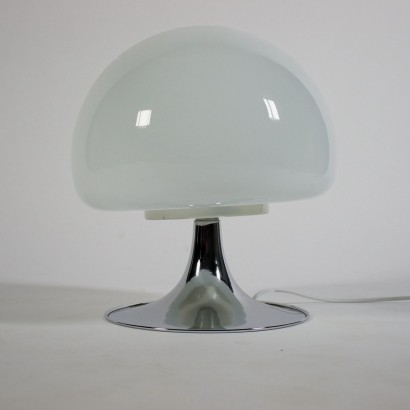 Pair Of Lamps Cini & Nils Glass Chromed Metal Italy 1960s 1970s