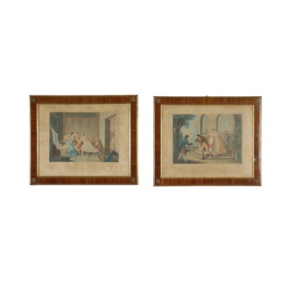 art, art italien, peinture italienne XIXe siècle, Auguste Claude Legrand, Paire de gravures, Auguste Claude Legrand, Auguste Claude Legrand