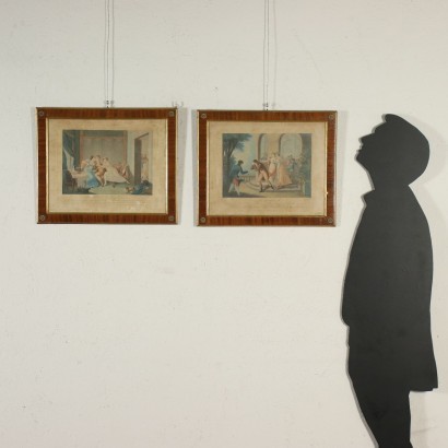 art, art italien, peinture italienne XIXe siècle, Auguste Claude Legrand, Paire de gravures, Auguste Claude Legrand, Auguste Claude Legrand