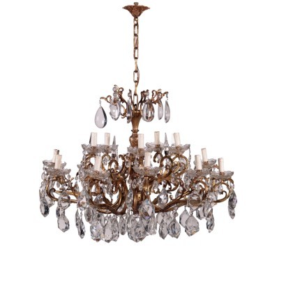 Lampadario in Bronzo Dorato