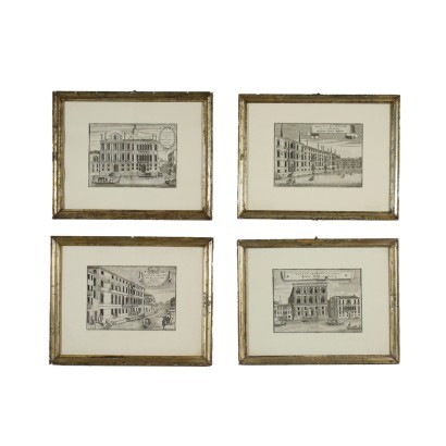 art, Italian art, Italian ancient painting, Vincenzo Maria Coronelli, Group of four engravings, Vincenzo Maria Coronelli, Vincenzo Maria Coronelli, Vincenzo Maria Coronelli
