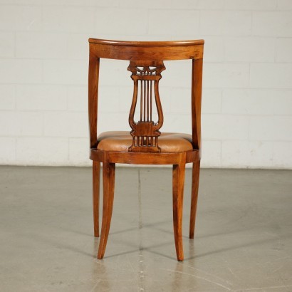 antiquariato, sedia, antiquariato sedie, sedia antica, sedia antica italiana, sedia di antiquariato, sedia neoclassica, sedia del 800,Coppia di Sedie in Noce Stile Impero