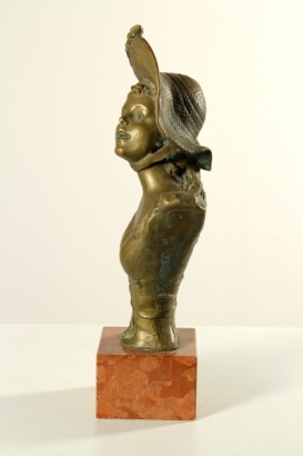 oggettistica, antiquariato, bronzo, inizi 900, busto di fanciulla