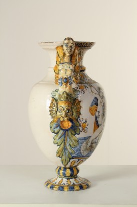 oggettistica, antiquariato, vaso biansato, ceramica, maiolica
