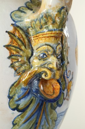 oggettistica, antiquariato, vaso biansato, ceramica, maiolica