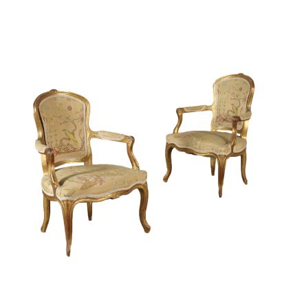 Paar Barocke Sessel Holz Italien XVIII Jhd