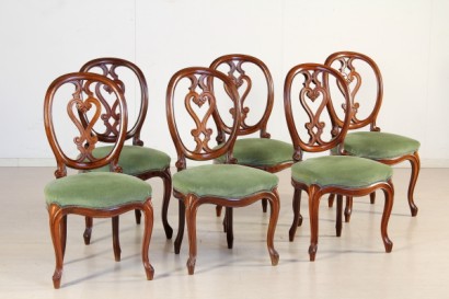 Gruppo 6 sedie mogano