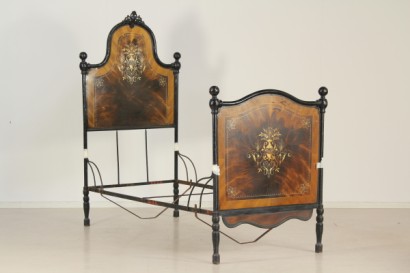 Letto in ferro effetto legno