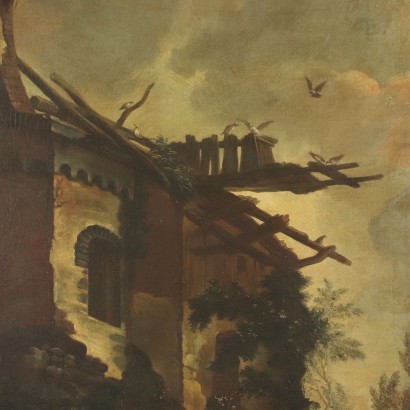 arte, arte italiana, pittura antica italiana,Paesaggio con Figure e Cavalieri