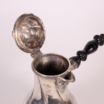 antiquariato, oggettistica, antiquariato oggettistica, oggettistica antica, oggettistica antica italiana, oggettistica di antiquariato, oggettistica neoclassico, oggettistica del 800,Cioccolatiera in Argento Lombardo Veneto%2