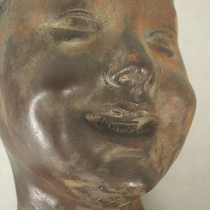 Earthenware Bust Of A Young Man Italy 20th Century