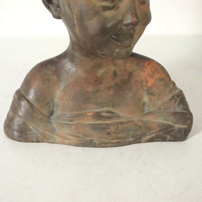 Earthenware Bust Of A Young Man Italy 20th Century