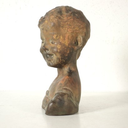 Earthenware Bust Of A Young Man Italy 20th Century