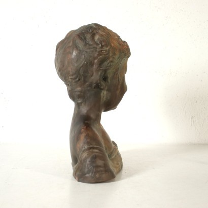 Earthenware Bust Of A Young Man Italy 20th Century