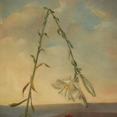 arte, arte italiana, pittura ottocento italiana,Dipinto Celebrativo con Fiori