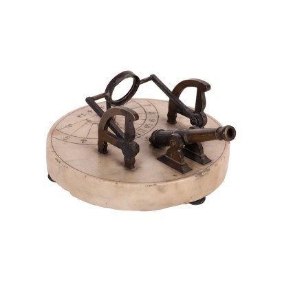 Sundial Cannon Marble Brass Early 18th Century