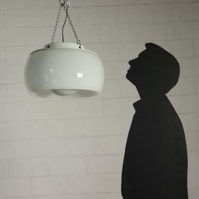 Lamp Omega Vico Magistretti Enamelled Metal Glass 1960s