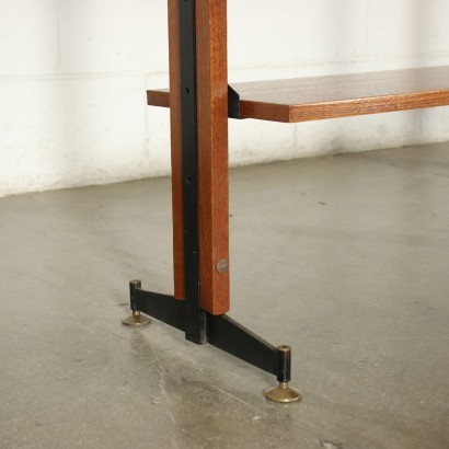 Bookcase Mahogany Veneer Wood Metal Italy 1960s