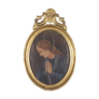 Praying Madonna Oil on Canvas Italy 20th Century