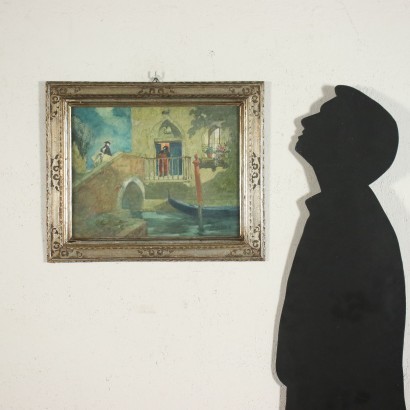 R. Paoletti Huile sur Contreplaqué Italie XX Siècle