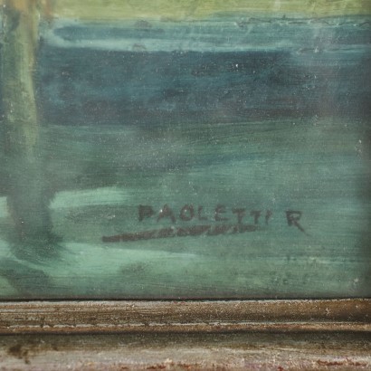 R. Paoletti Huile sur Contreplaqué Italie XX Siècle