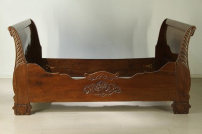 Antiquitäten, Betten und Kopfteile, Nussbaum Bett, Schlitten Bett, Bett, Bett 800 800 800 halb, Antiquitäten, 800 Schlittenbett