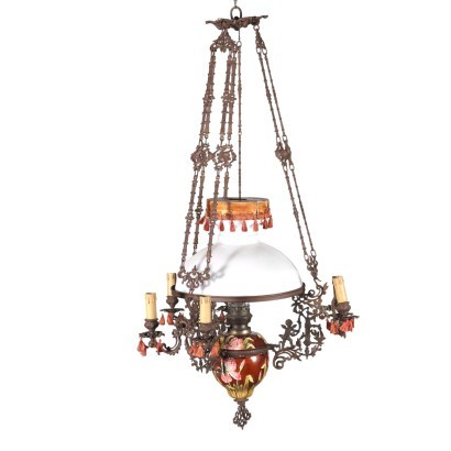 antiquariato, lampadario, antiquariato lampadari, lampadario antico, lampadario antico italiano, lampadario di antiquariato, lampadario neoclassico, lampadario del 800,Lampadario Liberty a Lanterna