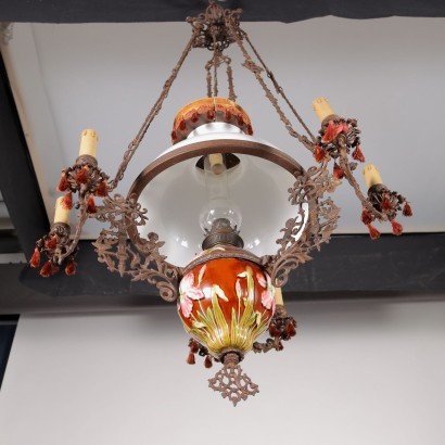 antiquariato, lampadario, antiquariato lampadari, lampadario antico, lampadario antico italiano, lampadario di antiquariato, lampadario neoclassico, lampadario del 800,Lampadario Liberty a Lanterna