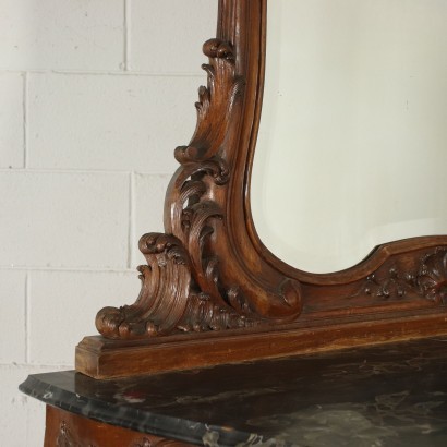 antiquariato, cassettone, antiquariato cassettone, cassettone antico, cassettone antico italiano, cassettone di antiquariato, cassettone neoclassica, cassettone del 800, comò, antiquariato comò, comò antico, comò antico italiano, comò di antiquariato, comò neoclassica, comò del 800,Comò con Specchiera in Stile Barocc