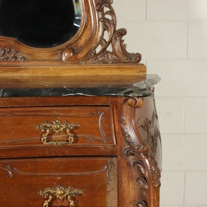 antiquariato, cassettone, antiquariato cassettone, cassettone antico, cassettone antico italiano, cassettone di antiquariato, cassettone neoclassica, cassettone del 800, comò, antiquariato comò, comò antico, comò antico italiano, comò di antiquariato, comò neoclassica, comò del 800,Comò con Specchiera in Stile Barocc