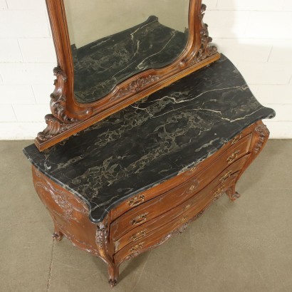 antiquariato, cassettone, antiquariato cassettone, cassettone antico, cassettone antico italiano, cassettone di antiquariato, cassettone neoclassica, cassettone del 800, comò, antiquariato comò, comò antico, comò antico italiano, comò di antiquariato, comò neoclassica, comò del 800,Comò con Specchiera in Stile Barocc