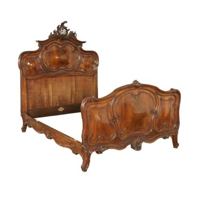 Lit Style Rococo Noyer - Italie XX Siècle.