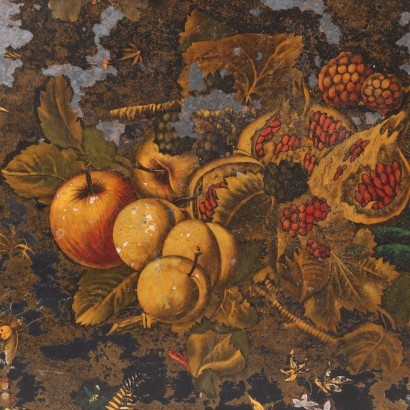 antiquariato, vassoio, antiquariato vassoi, vassoio antico, vassoio antico italiano, vassoio di antiquariato, vassoio neoclassico, vassoio del 800,Grande Vassoio in Metallo Laccato