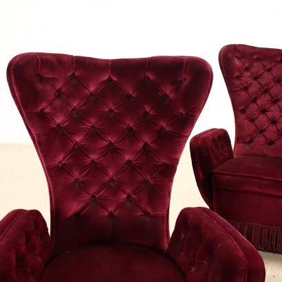 modernariato, modernariato di design, poltrona, poltrona modernariato, poltrona di modernariato, poltrona italiana, poltrona vintage, poltrona anni '60, poltrona design anni 60,Poltrone Capitonnè Anni 50