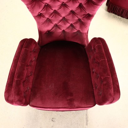 modernariato, modernariato di design, poltrona, poltrona modernariato, poltrona di modernariato, poltrona italiana, poltrona vintage, poltrona anni '60, poltrona design anni 60,Poltrone Capitonnè Anni 50