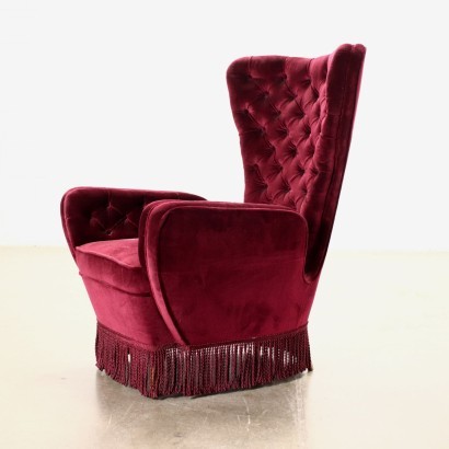 modernariato, modernariato di design, poltrona, poltrona modernariato, poltrona di modernariato, poltrona italiana, poltrona vintage, poltrona anni '60, poltrona design anni 60,Poltrone Capitonnè Anni 50