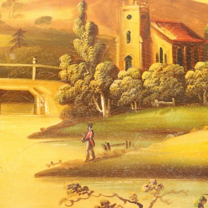 antiquariato, vassoio, antiquariato vassoi, vassoio antico, vassoio antico italiano, vassoio di antiquariato, vassoio neoclassico, vassoio del 800,Vassoio in Ferro con Decoro