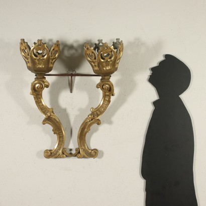 Chandelier Baroque Bois Sculpté - Italie XVIII Siècle