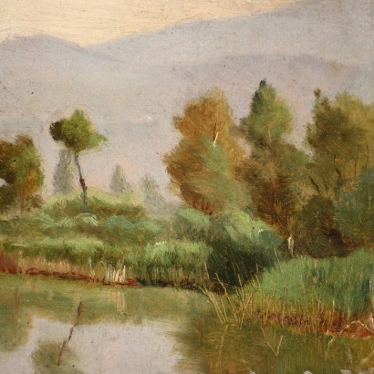 Achille Beltrame, Vista del lago Vare desde Oltrona, Achille Beltrame, Achille Beltrame, Vistazo del lago Varese desde Oltrona, Achille Beltrame, Achille Beltrame