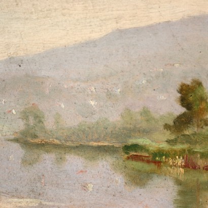 Achille Beltrame, Vista del lago Vare desde Oltrona, Achille Beltrame, Achille Beltrame, Vistazo del lago Varese desde Oltrona, Achille Beltrame, Achille Beltrame